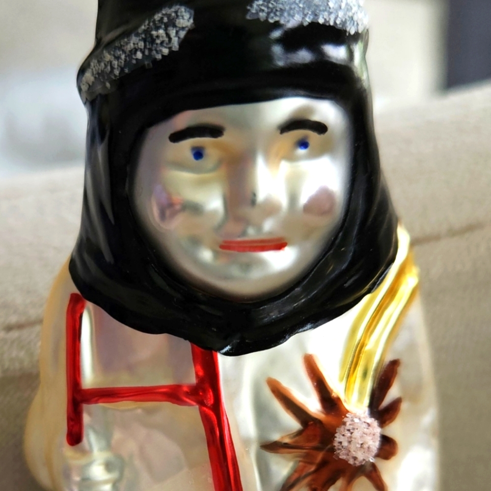 Vtg Inga Glass/Germany Chimney Sweep&Uncle Sam. Christmas Ornaments.